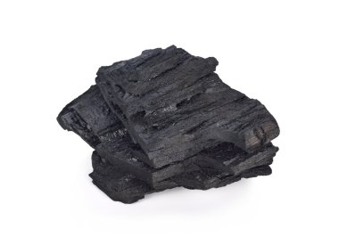 İzole edilmiş Beyaz Arkaplanda Kömür