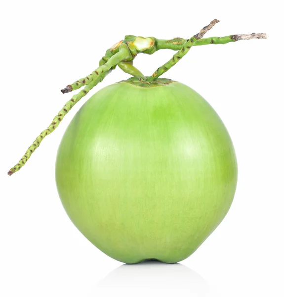Зелений кокос Фрукти ізольовані на білому тлі — стокове фото