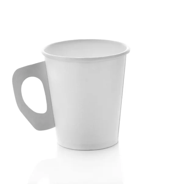 白い背景紙コーヒー カップ — ストック写真