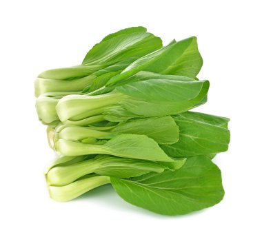 Bok choy (Çin lahanası) beyaz arka planda izole