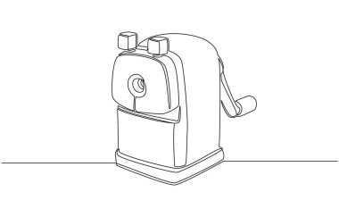 Devamlı bir çizim çizimi, yuvarlanan kalem açacağı, tek satır sanat..