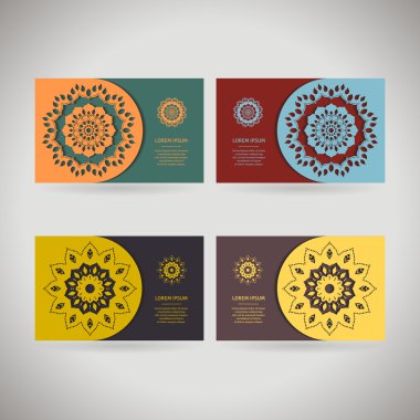 Kartvizit, el ilanı veya afiş için renkli süs şablonu 