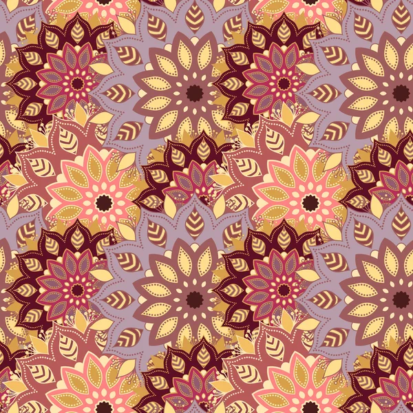 Nahtlose handgezeichnete Mandala-Muster. Vintage dekorative Elemente. verschiedenen violetten Farbton Hintergrund. islam, arabisch, indisch, türkisch, osmanisch. perfekt für den Druck auf Stoff oder Papier. Vektor — Stockvektor