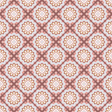 Sorunsuz elle çizilmiş mandala desen baskı kumaş ya da kağıt almak için. Oryantal tarzı Vintage dekoratif öğeler. Islam, Arapça, Hint, Türk, Osmanlı motifleri. Vektör çizim.