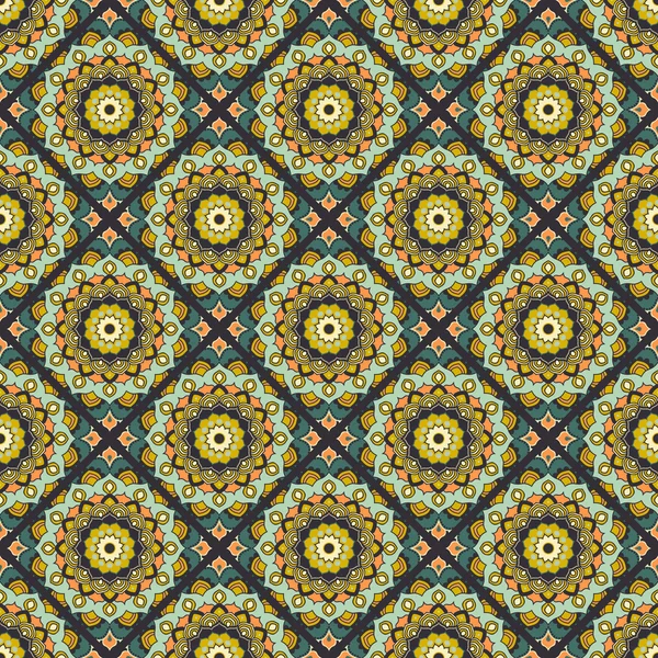 Sorunsuz elle çizilmiş mandala desen baskı kumaş ya da kağıt almak için. Oryantal tarzı Vintage dekoratif öğeler. Islam, Arapça, Hint, Türk, Osmanlı motifleri. Vektör çizim.