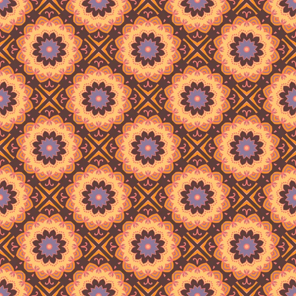 Sorunsuz mandala desen. Vintage öğeler oryantal tarzı. Doku duvar kağıtları, arka planlar ve sayfa dolgu veya kumaş ya da kağıt üzerine baskı için. Islam, Arapça, Hint, Türk, Osmanlı motifleri. Vektör.