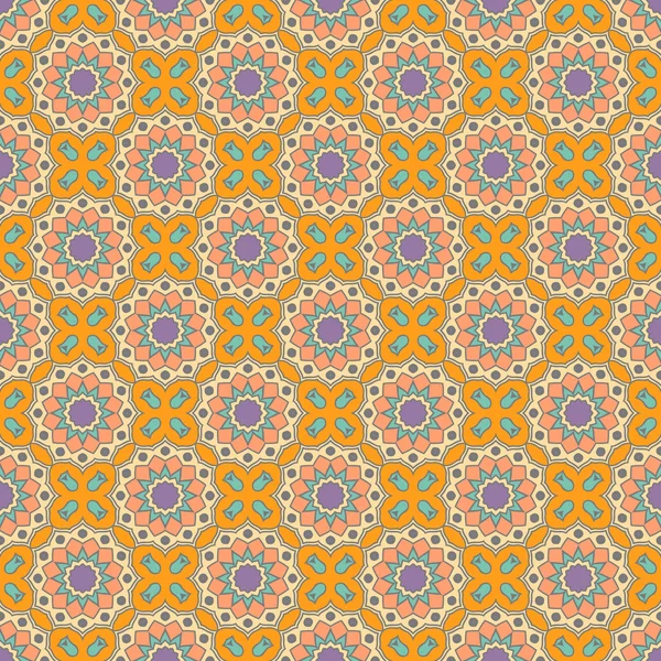 Nahtloses Mandala-Muster. Vintage-Elemente im orientalischen Stil. Textur für Tapeten, Hintergründe und Seitenfüllungen oder Druck auf Stoff oder Papier. islam, arabisch, indisch, türkisch, osmanisch. Vektor. — Stockvektor