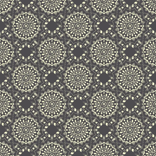 Set of seamless hand drawn mandala patterns. Vintage elements in oriental style, grunge effect. Can be used as fabric, paper and page fill. Islam, arabic, indian, turkish,ottoman, asian motifs.Vector. — Stock Vector