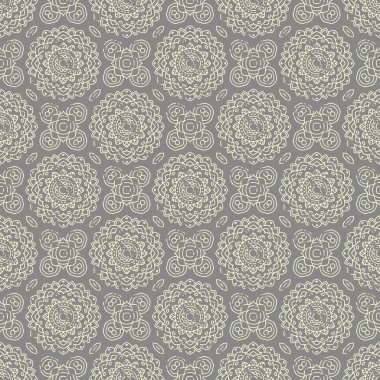 Sorunsuz elle çizilmiş mandala desen. Vintage öğeler grunge etkisi ile oryantal tarzı. Kumaş, kağıt ve sayfa dolgu olarak kullanılabilir. Islam, Arapça, Hint, Türk, Osmanlı, Asya motifler. Vektör.