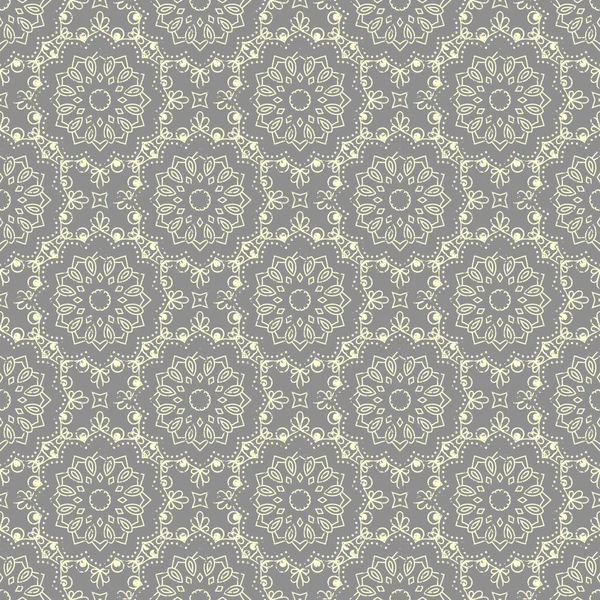 Seamless hand drawn mandala pattern. Vintage elements in oriental style with grunge effect. Can be used as fabric, paper and page fill. Islam, arabic, indian, turkish,ottoman, asian motifs. Vector. — Stock Vector