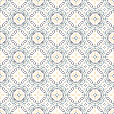 Sorunsuz mandala desen. Vintage öğeler oryantal tarzı. Doku duvar kağıtları, arka planlar ve sayfa dolgu veya kumaş ya da kağıt üzerine baskı için. Islam, Arapça, Hint, Türk, Osmanlı motifleri. Vektör.