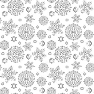 Noel kar taneleri ile seamless modeli. Yeni yıl arka plan. Vektör çizim.