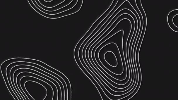 Abstract animated outline topographic contour map. — Stock Video