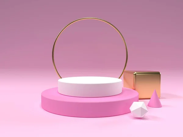 Pink podium abstract minimal scene. — Stock Photo, Image