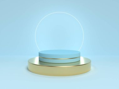 Mavi podyum asgari görüntü.