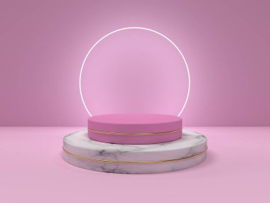 Pembe podyum asgari sahne.