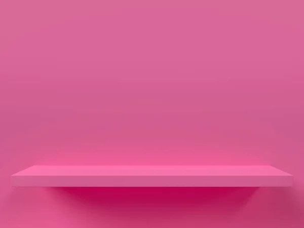 3d renderizado de estante vacío rosa. — Foto de Stock