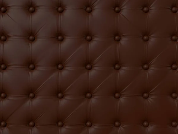 Estofos de sofá marrom com botões. — Fotografia de Stock