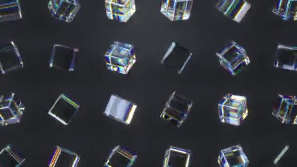 3D rotační skleněné kostky. — Stock video