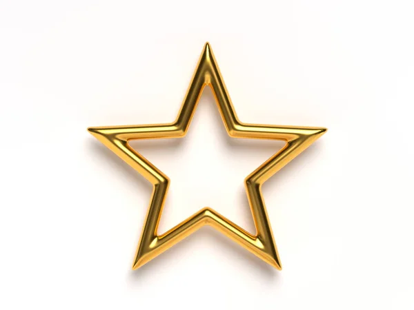 3D Rendering einzelner goldener Stern. — Stockfoto