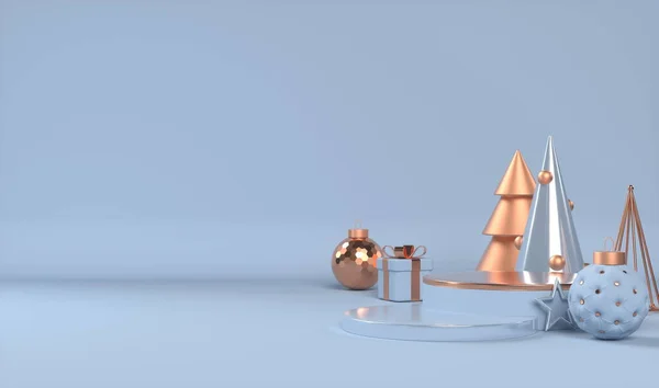 Scène de Noël 3d avec podium. — Photo