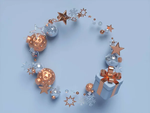 Hediye kutulu 3D Noel çerçevesi.