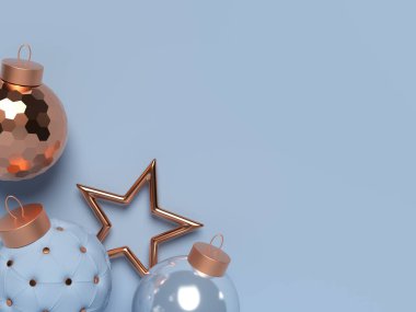 3D elementli Noel sahnesi.