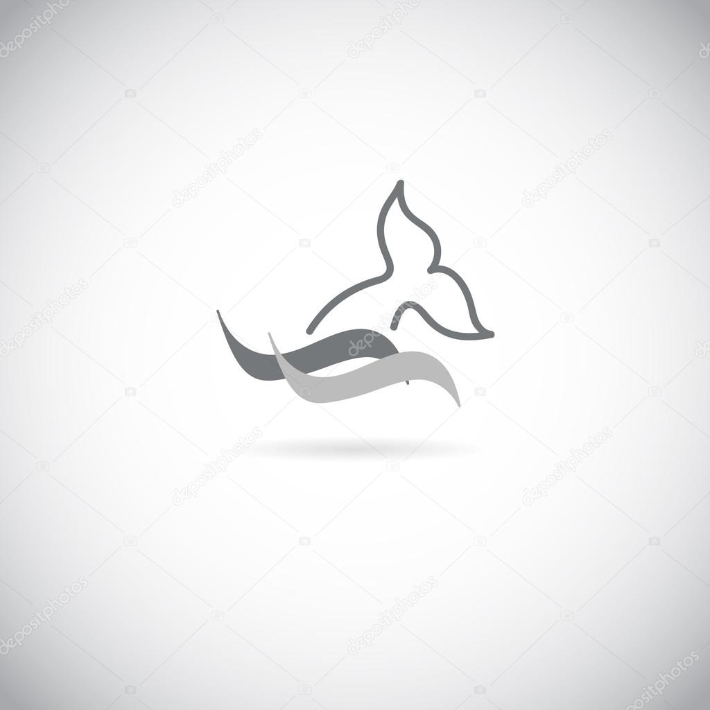 イルカ クジラのひれと水のスプラッシュ アイコン ロゴ ストックベクター C Ludasikm79 Gmail Com