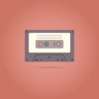 Cassette flat icon. Vector illustration.