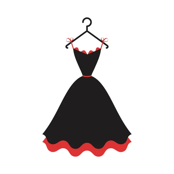 Šaty černo -červená — Stockový vektor
