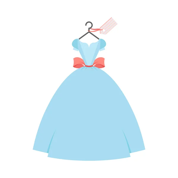 Vender vestido vestido de bola azul — Vector de stock