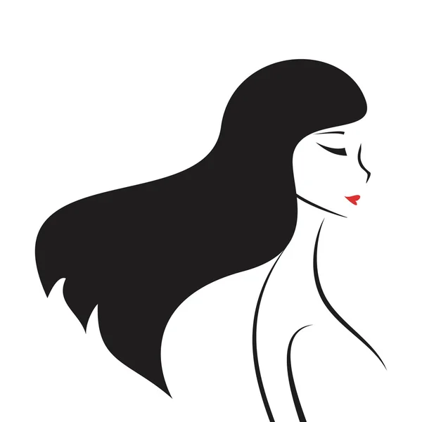 Silueta de perfil de mujer — Vector de stock