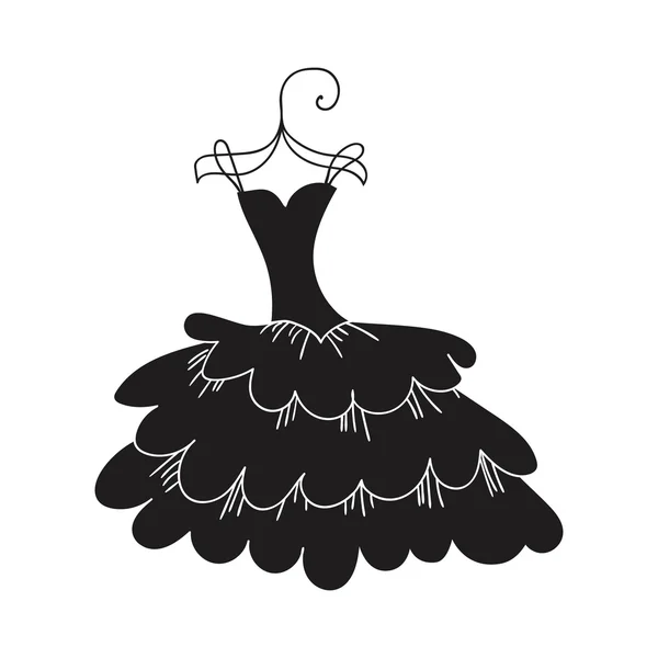 Vestido de baile preto — Vetor de Stock