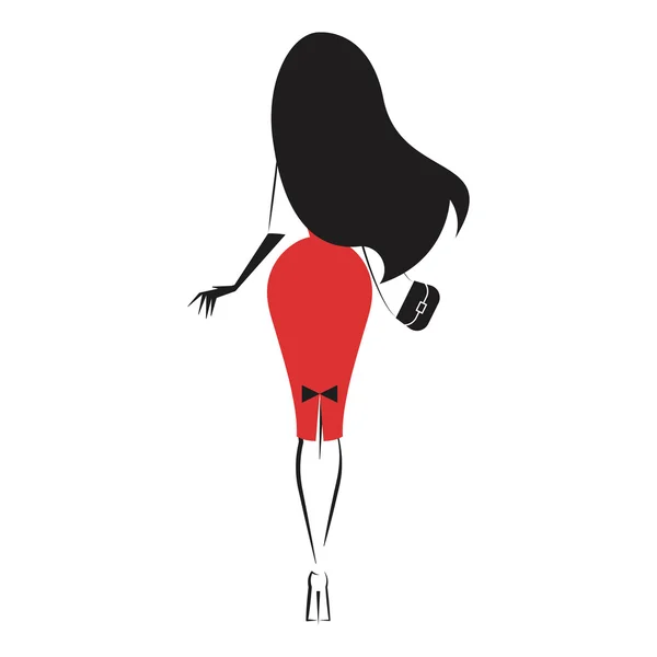 Femme par derrière — Image vectorielle