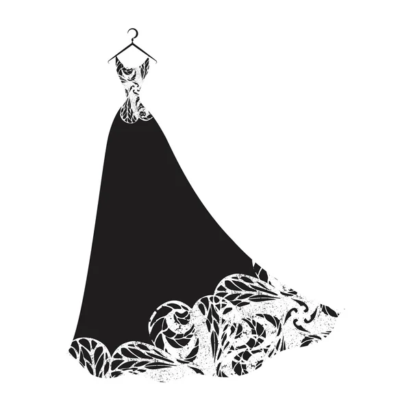 Ball gown black — Stock Vector