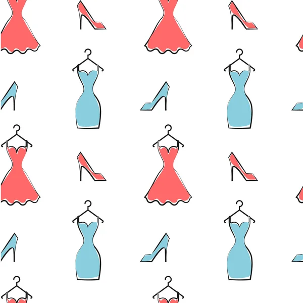 Dress sell pattern seamless — Stock Vector