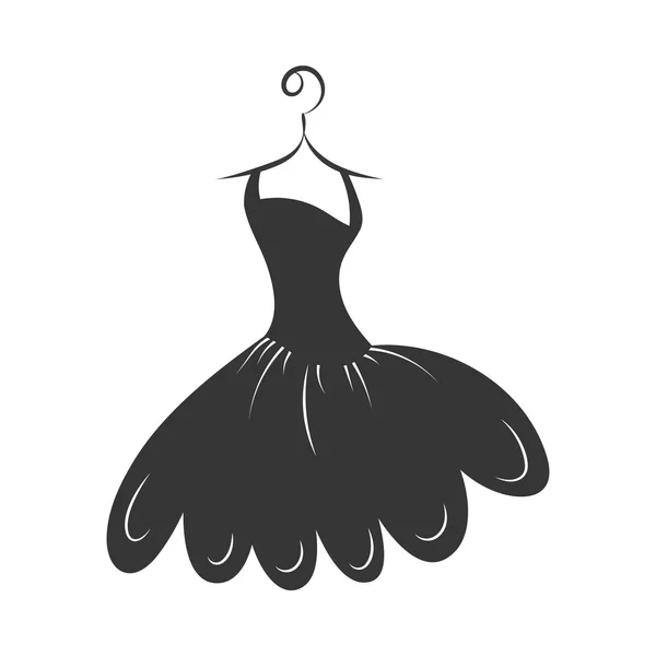 Ballkleid schwarz auf einem Kleiderbügel — Stockvektor