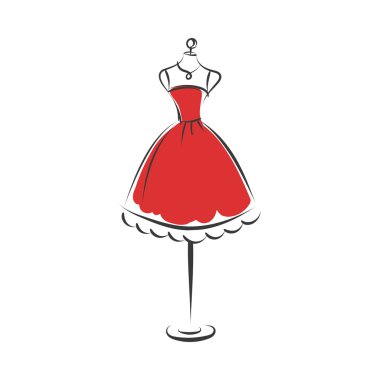 aptal elbise el illüstrasyon vektör çizimi