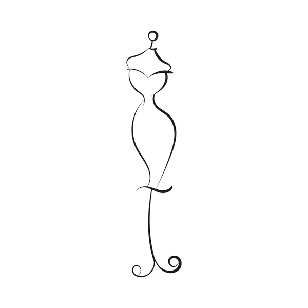 Dummy klänning handen ritning kontur — Stock vektor