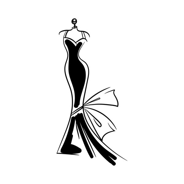 dummy dress hand drawing illustration vector
