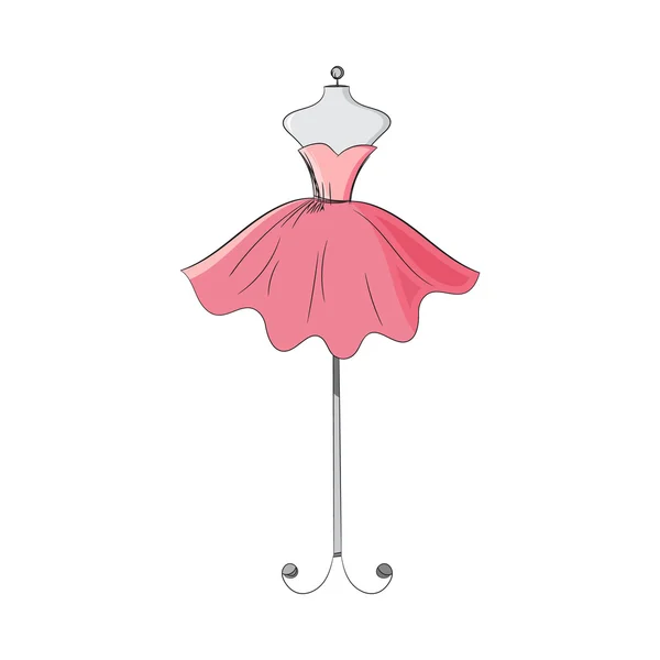 Dummy Kleid Hand Zeichnung Illustration Vektor — Stockvektor