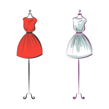 aptal elbise el illüstrasyon vektör çizimi