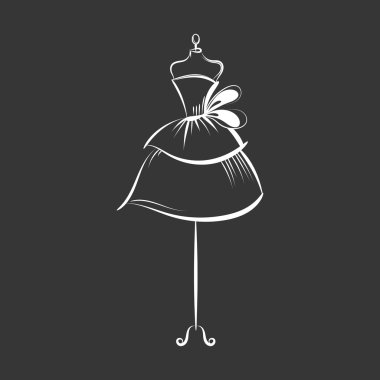aptal elbise el illüstrasyon vektör çizimi