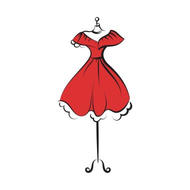 dummy dress hand drawing illustration vector clipart
