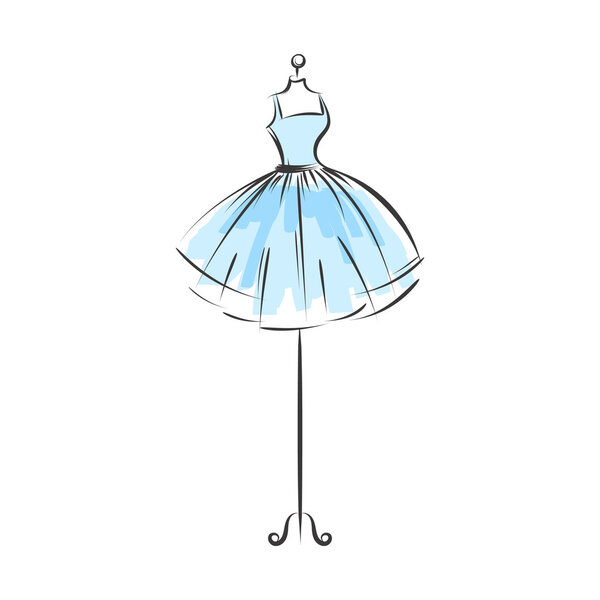 dummy dress hand drawing illustration vector