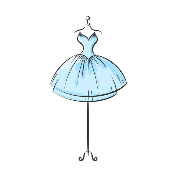dummy dress hand drawing illustration vector