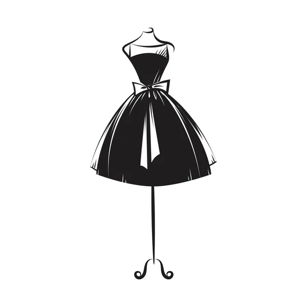 Dummy Kleid Hand Zeichnung Illustration Vektor — Stockvektor