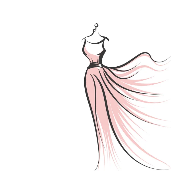 Maniquí vestido mano dibujo ilustración vector — Archivo Imágenes Vectoriales