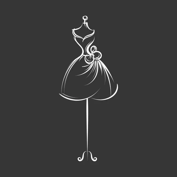 Dummy jurk hand illustratie vector tekening — Stockvector