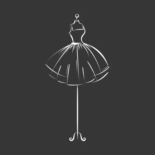 ダミーのドレス手描きのイラスト — ストックベクタ